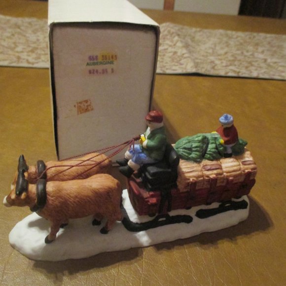 Dept 56 Heritage Village Collection Ox Sled 5951-0 Retired in Original Box - Picture 6 of 6